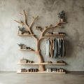Tree Branch Coat Rack With Shelf Wall Mount Coat Rack