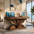 Coastal Leaf Base Console Table Luxury Entryway