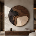Minimalist Statement Wood Wall Panel, Modern Abstract 3D Wall Art Sculpture for Studio Apartment Living Room