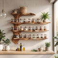 Mid Century Wooden Cabinet With Spice Rack For Kitchen