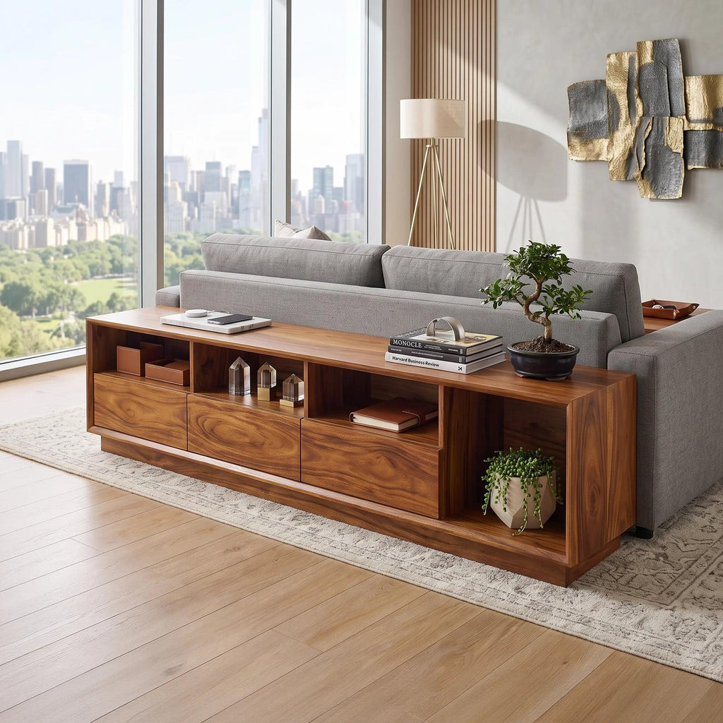 Minimalist Long Console Table For Contemporary Entryway