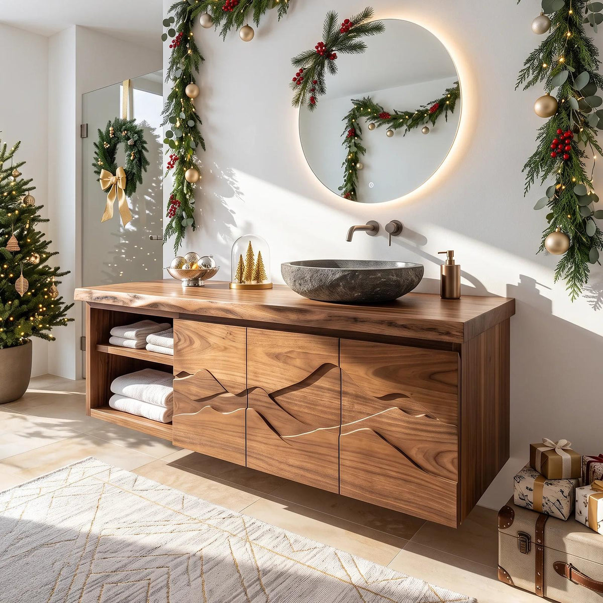 Contemporary Christmas Storage Bathroom Vanity Master Ensuite SILDTTRBRV239