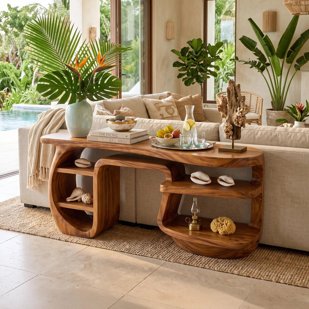 Minimalist Asymmetric Console Table For Lounge Area