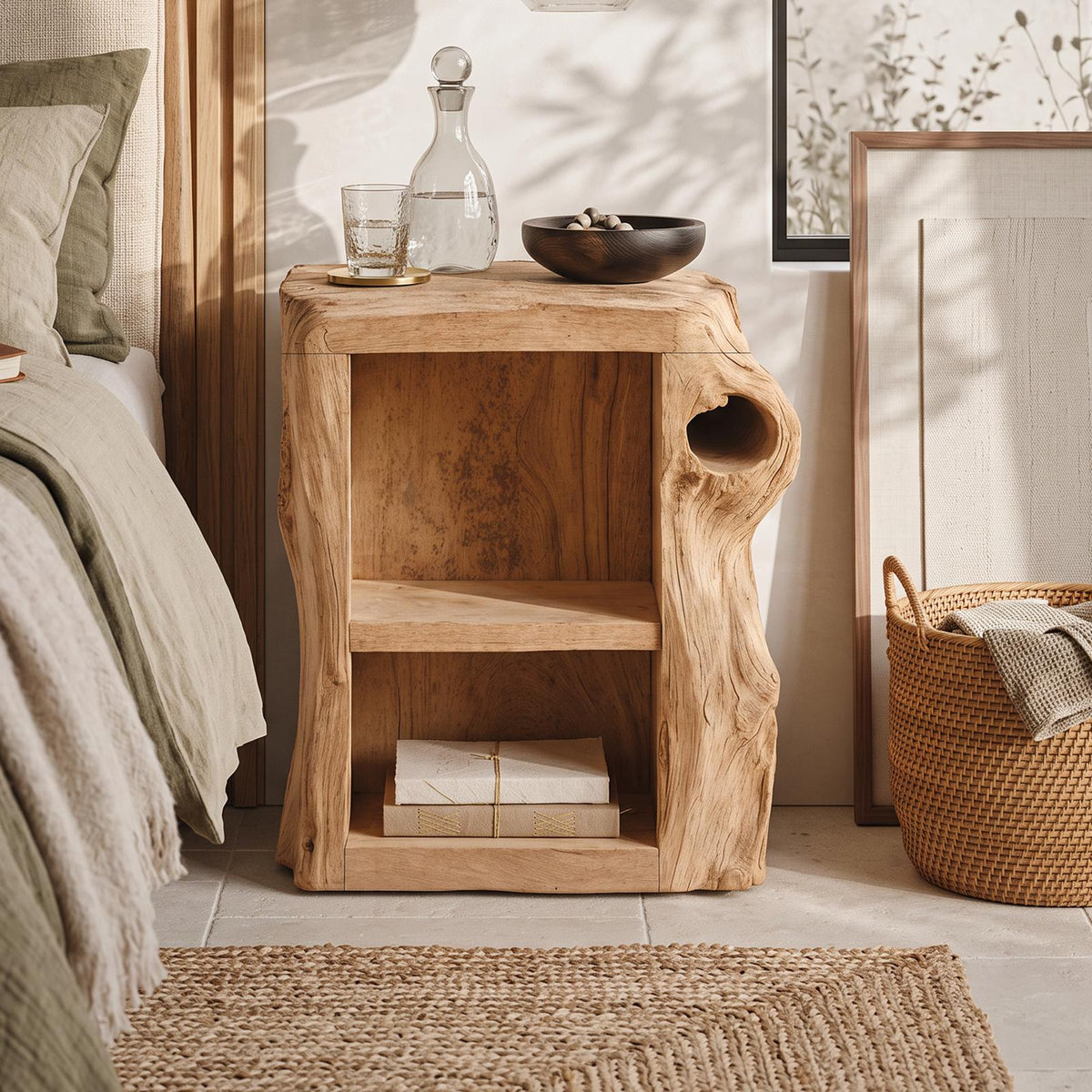 Handcrafted Live Edge Nightstand For Elegant Bedroom SILDTTNNS011