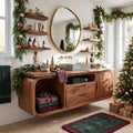 Organic Modern Nutcracker Storage Bathroom Vanity Luxury Villa