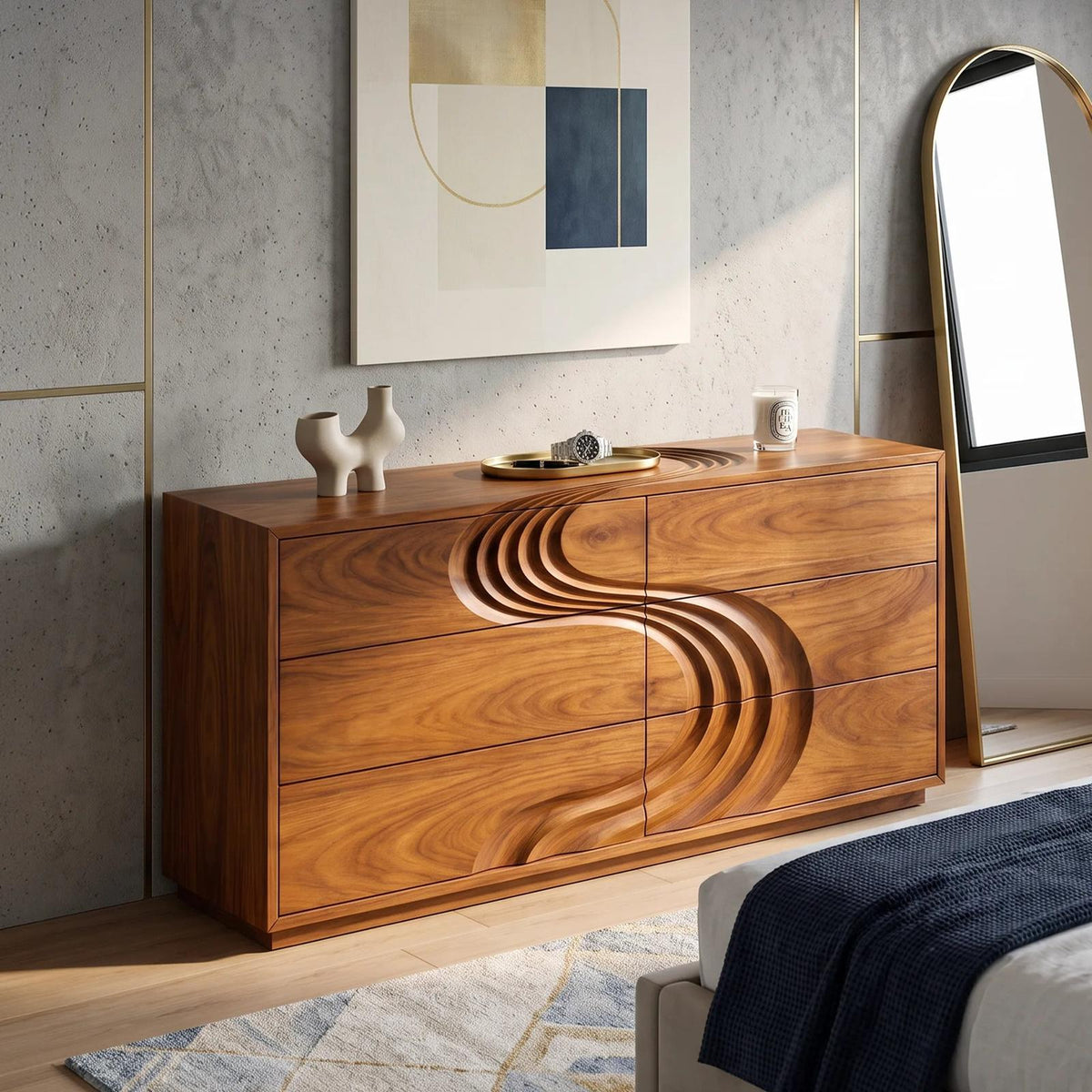 Mid Century Contour Dresser Drawer For Bedroom SILDTTNDR009