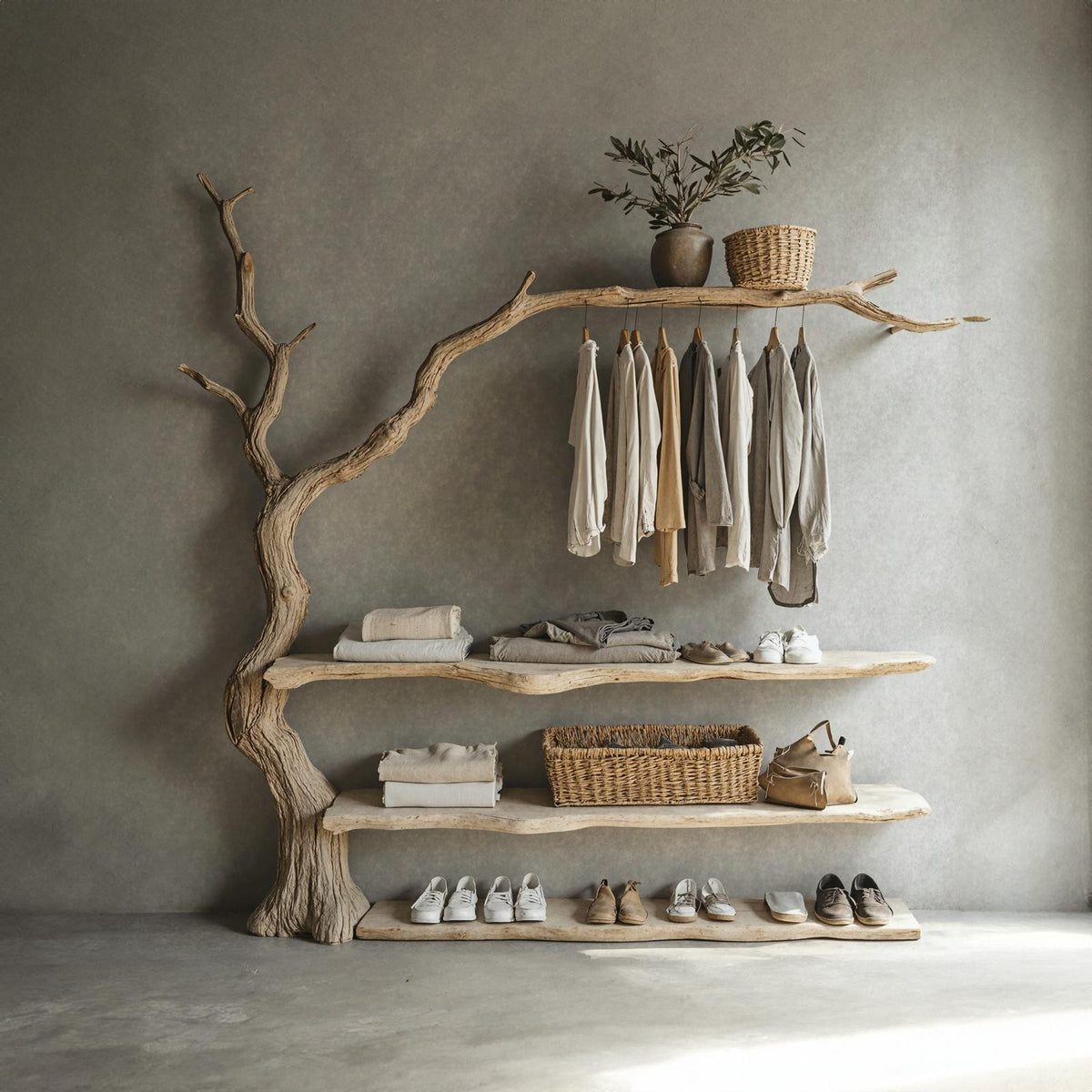 Tree Branch Standing Coat Rack Wall Mount Coat Rack Shoe Storage