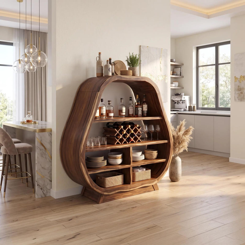 Handcrafted Wine Bar Cabinet Dining Room
