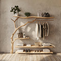Rustic Coat Rack Wall Mount Antique Hall Tree Garment Rack