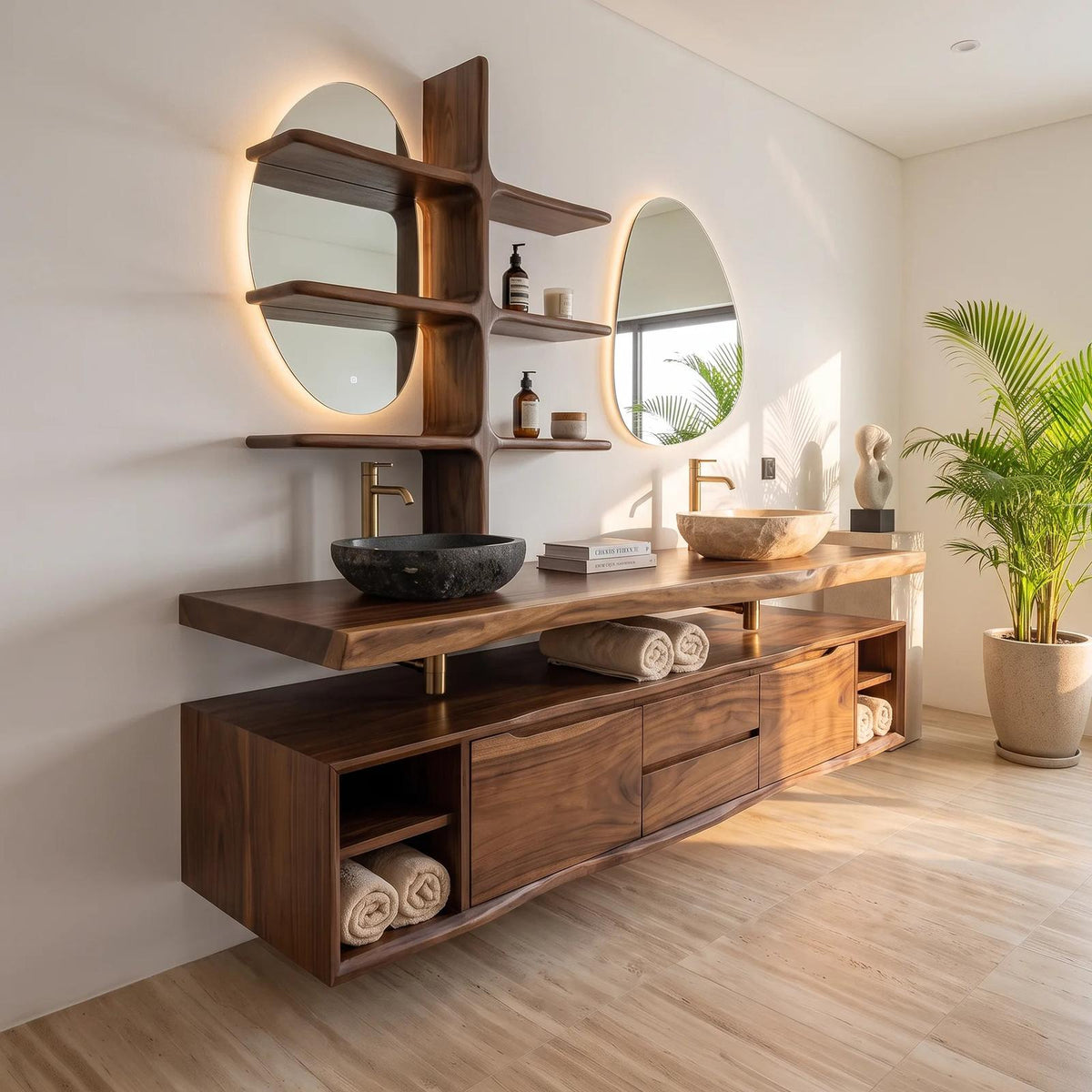 Contemporary Wall Mounted Bathroom Vanity Wellness Suite