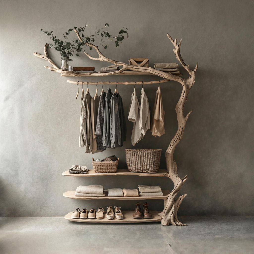 Standing Corner Rack Tree Branch Rustic Coat Hanger Coat Rack
