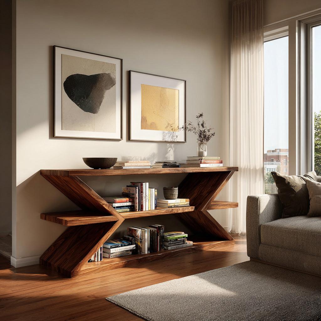 Contemporary Sculpture Wood Console Table For Modern Living Room RTTHHNCS020