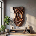 Contemporary Fluid Wood Wall Art Panel, Handcrafted Modern Abstract Ripple Wooden Wall Sculpture Decor for Entryway & Living Room, SILDTTNWA093