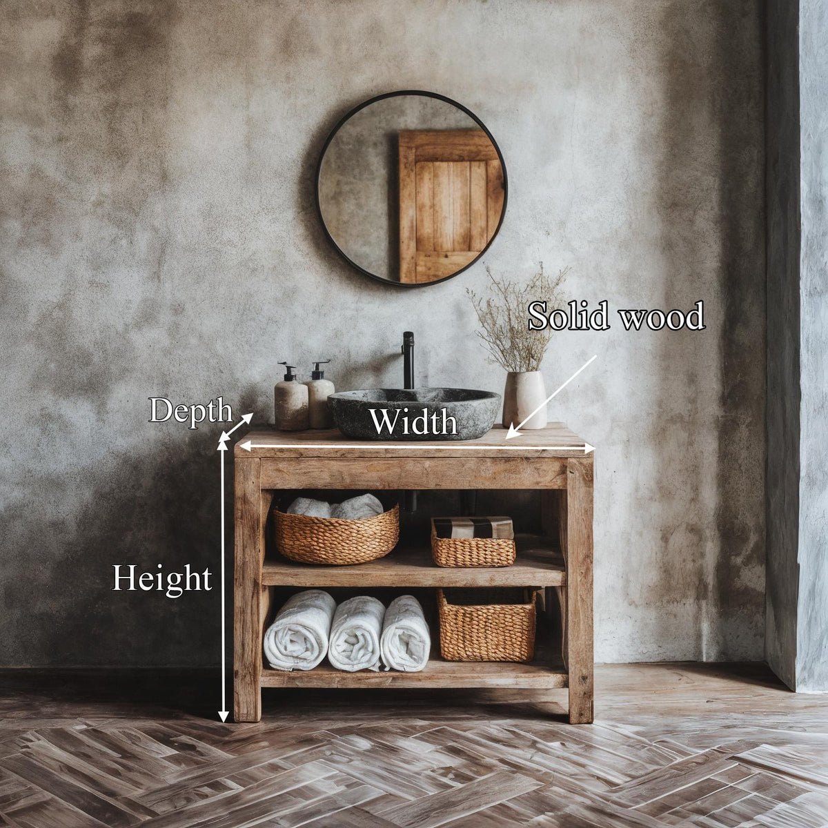 Custom Wood Vanity Bathroom SINLBRV026