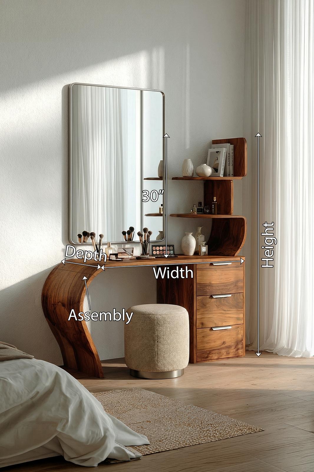 Boho Makeup Vanity Desk Bedroom Dressing Area Beauty Space SILDTTRMV008
