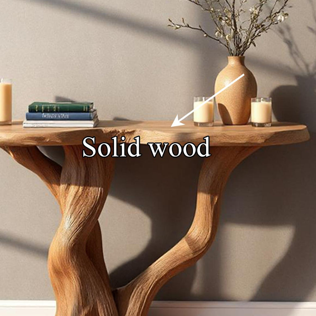 Spry Interior Rustic Tree Branch Console Table, Solid Wood Live Edge Entryway Accent Table, Natural Wood Living Room Furniture, SINLSACS268