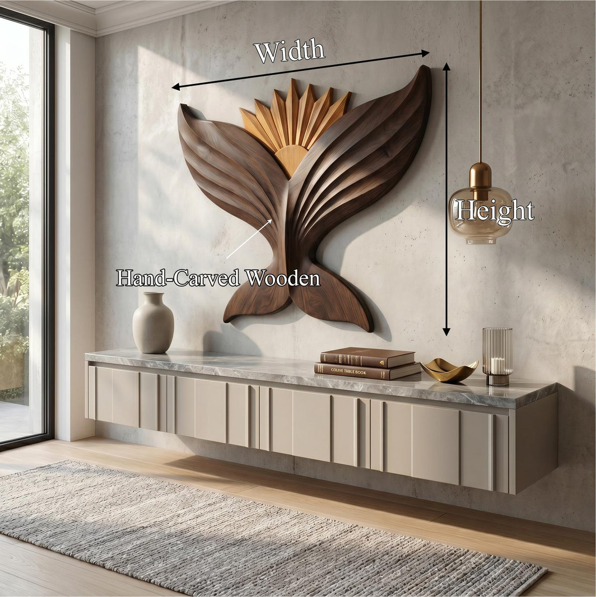Sculptural Eagle Wooden Wall Art, Hand-Carved Flying Bald Eagle Wildlife Decor for Living Room, Entryway