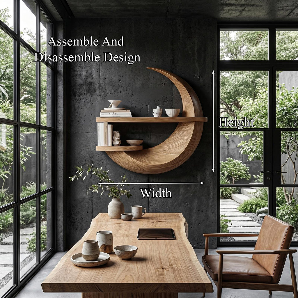 Rustic Floating Shelf with Natural Wood Display Storage, Wall Mounted Ledge Shelf