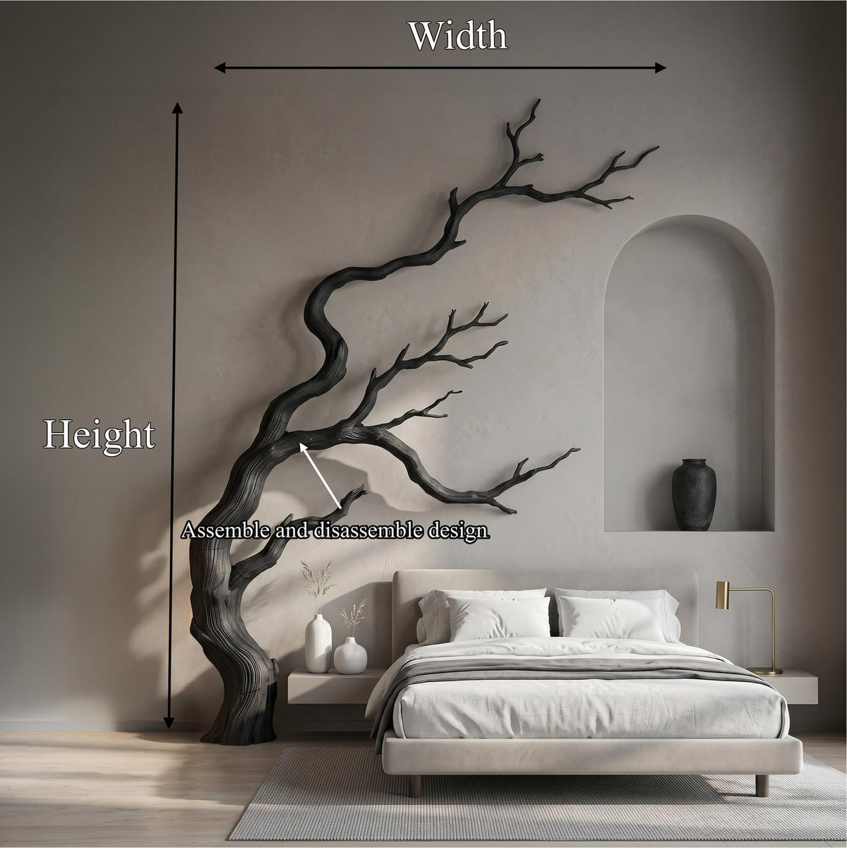 Spry Interior Contemporary Wooden Wall Decor, Sculptural Tree Branch Sculpture for Bedroom & Living Room Art, SINLSAWD119