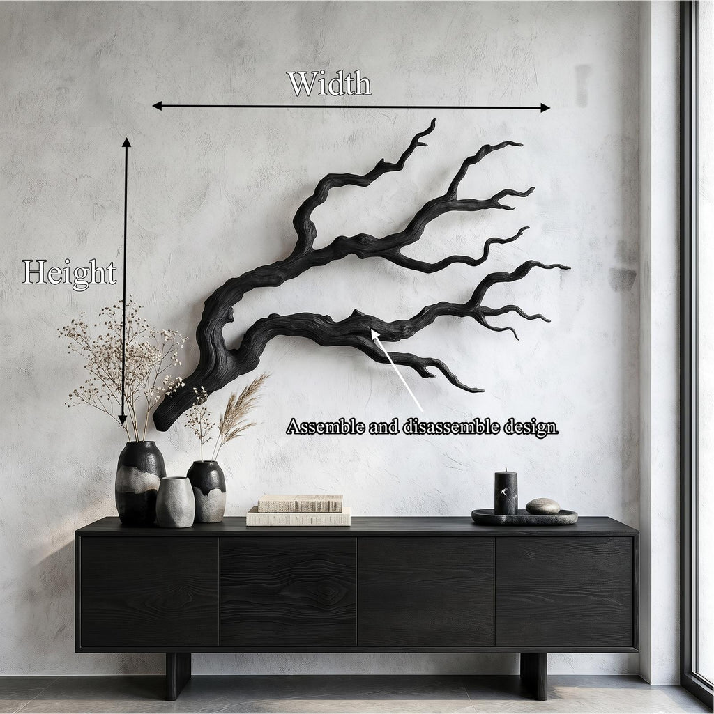 Nature Inspired Branch Wall Art, Handcrafted Organic Wood Tree Limb Sculptural Wall Decor for Living Room, Model