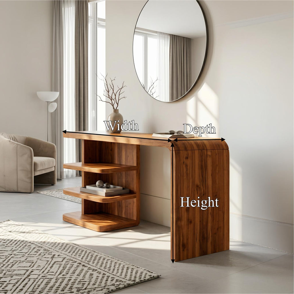 Modern Dressing Table With Integrated Side Storage For Bedroom SINLSABDT091