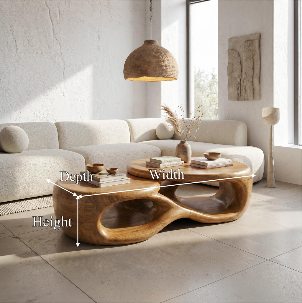 Organic Coffee Table With Sculptural Open Form Design For Living Room