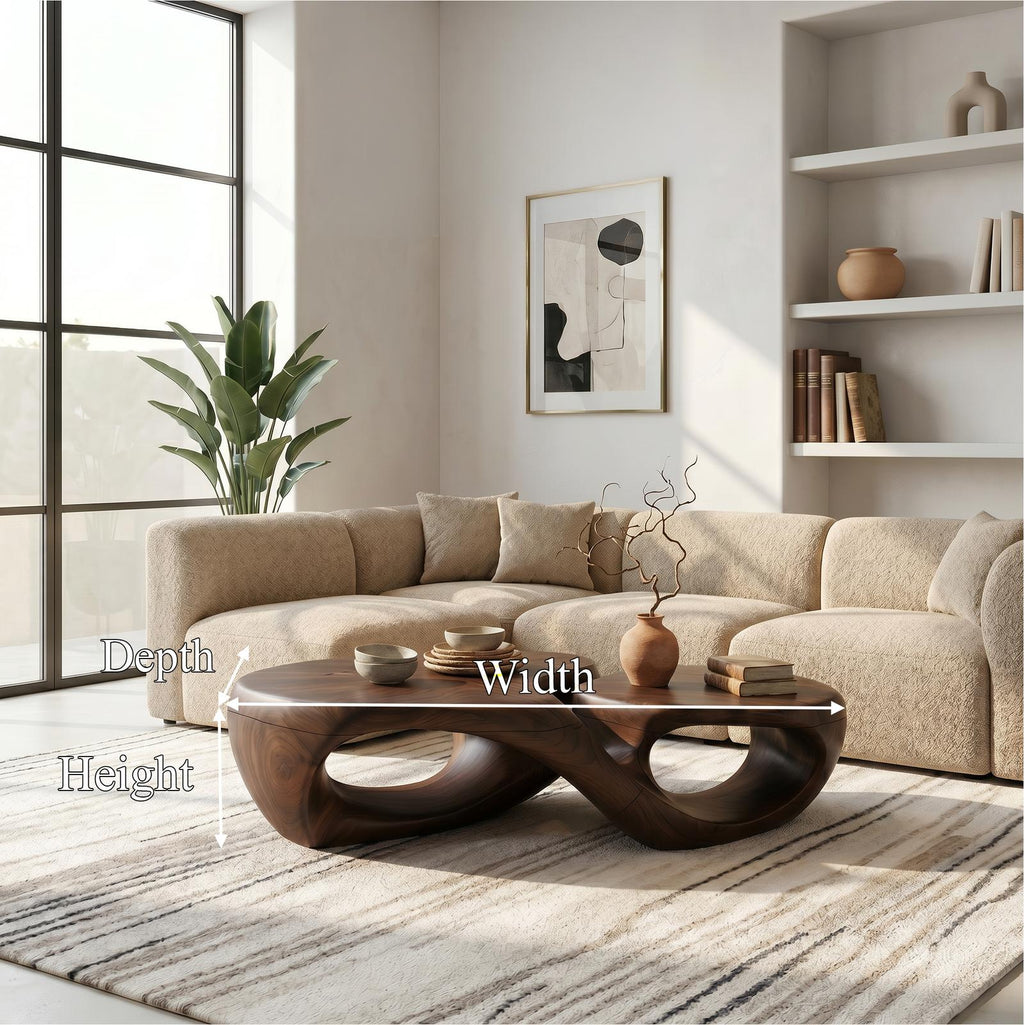 Organic Coffee Table With Sculptural Hollow Design For Living Room
