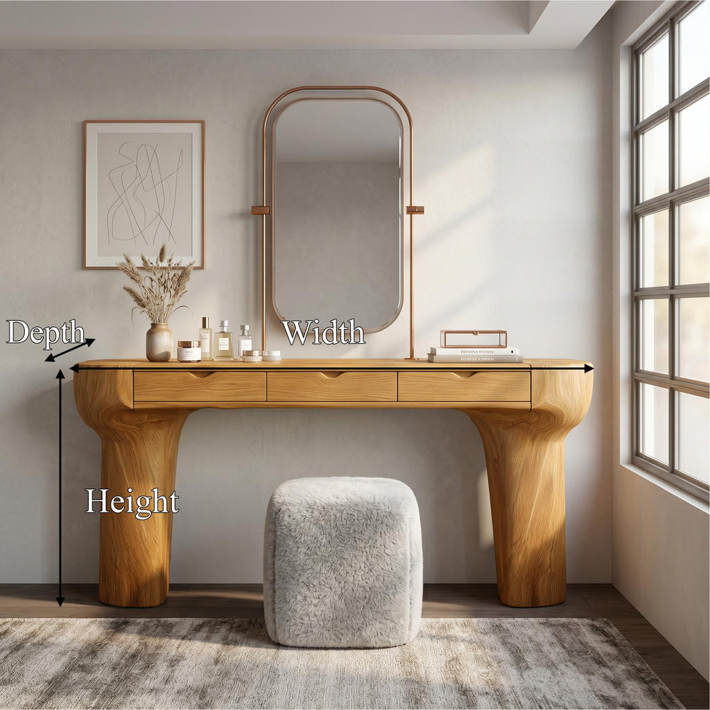 Rustic Dressing Table With Solid Wood Design For Bedroom