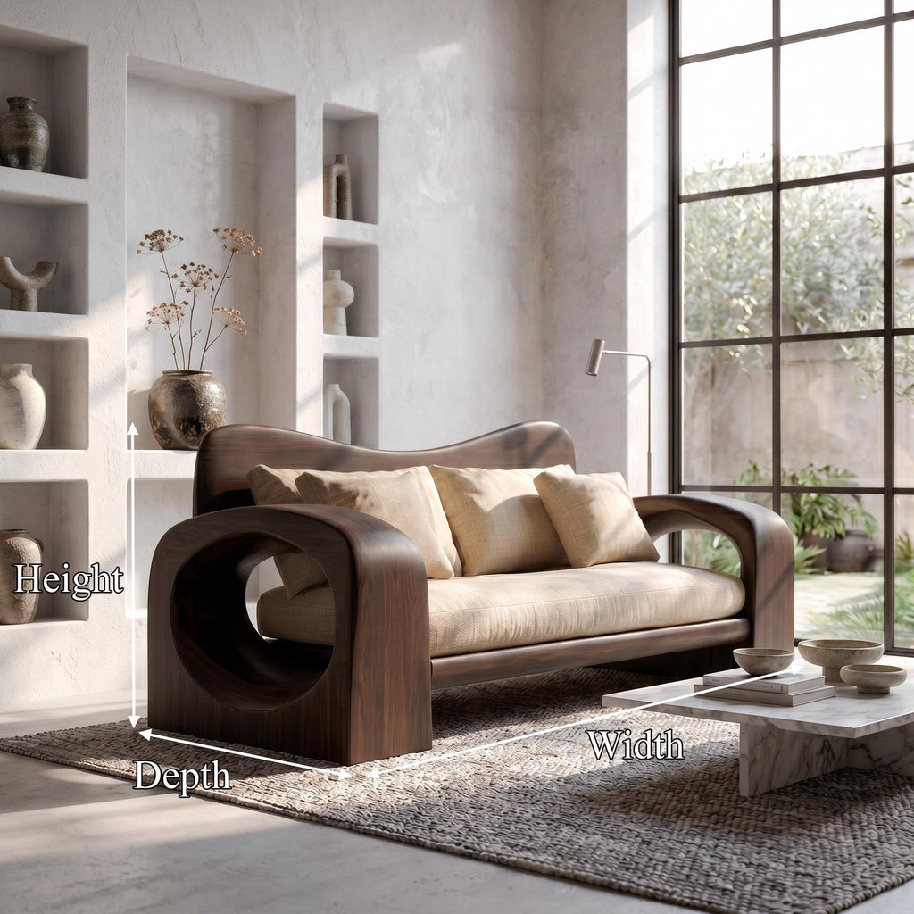 Organic Sofa Frame With Handcrafted Solid Wood Structure For Living Room