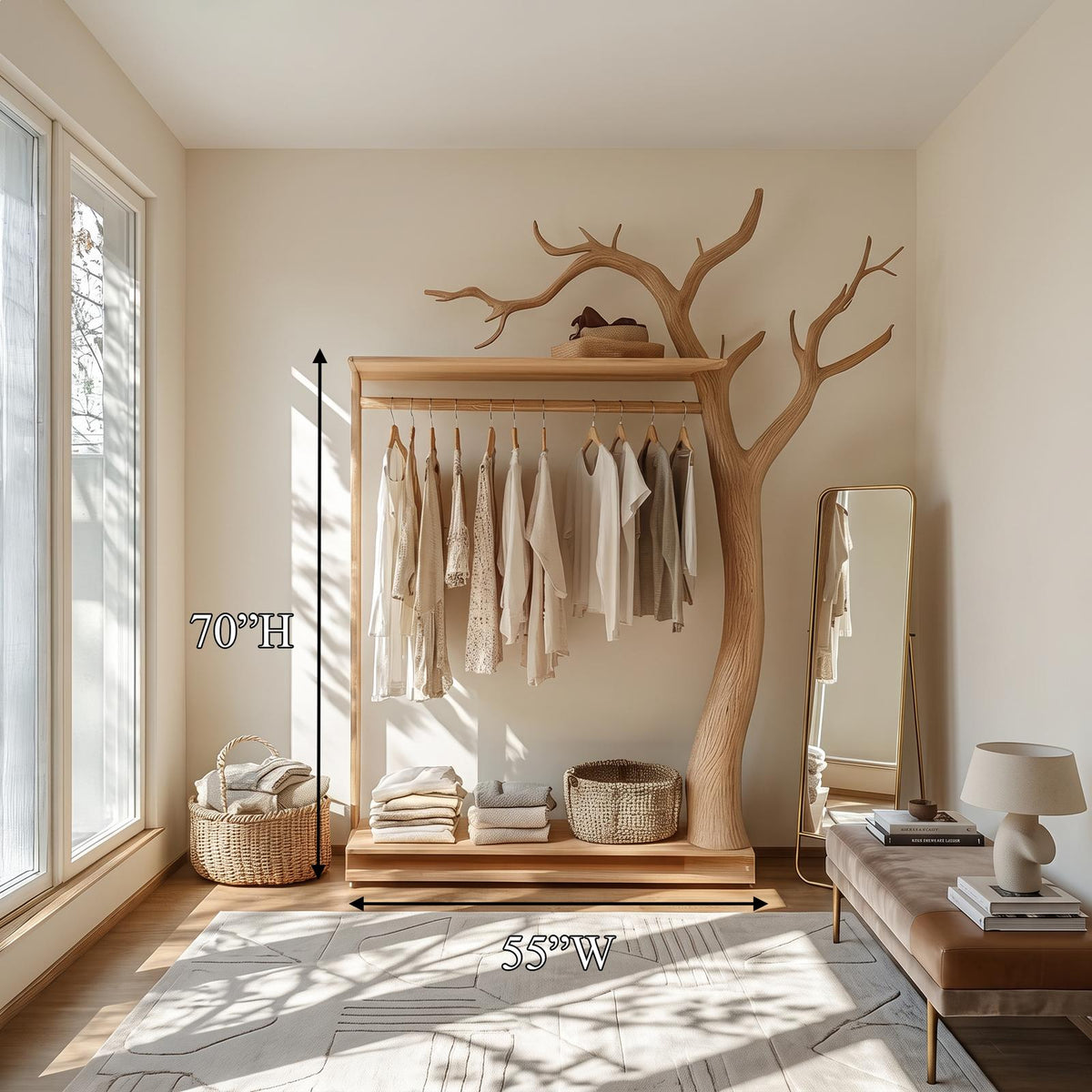 Rustic Clothing Rack Bedroom Hallway Entryway