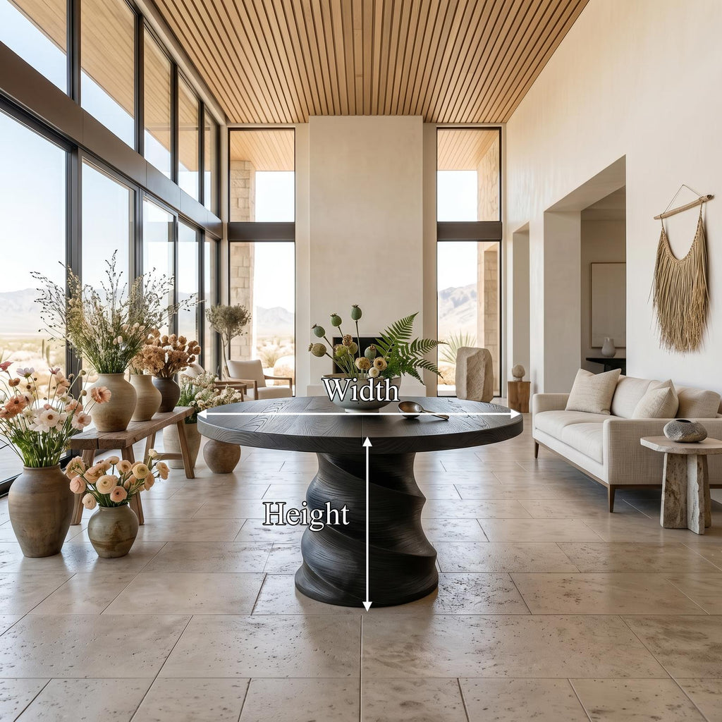 Organic Foyer Table With Sculptural Spiral Design For Foyer And Entryway