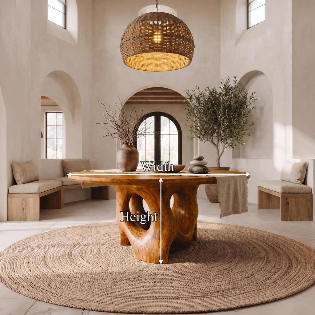 Natural Foyer Center Table With Organic Spiral Form For Entryway And Living Room