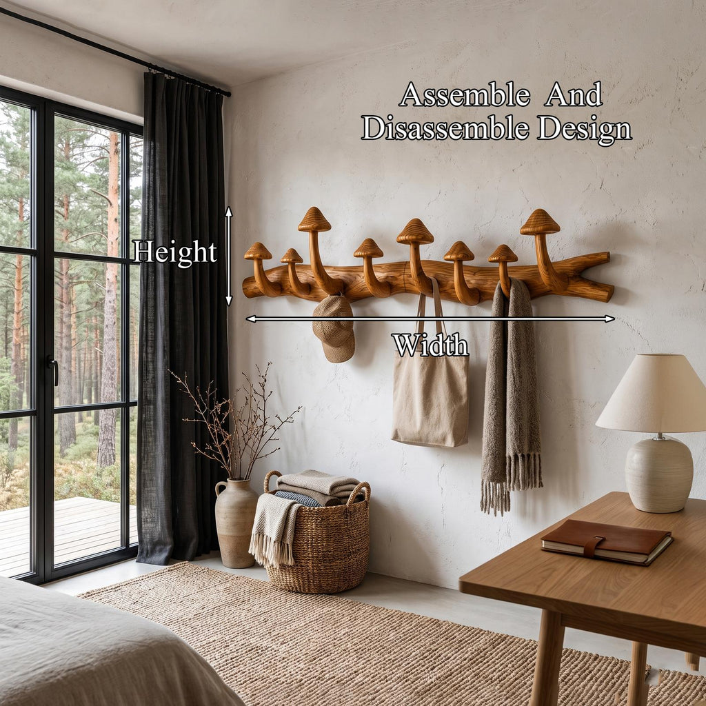 Rustic Wall Mounted Coat Rack Hook Organizer For Entryway Hallway