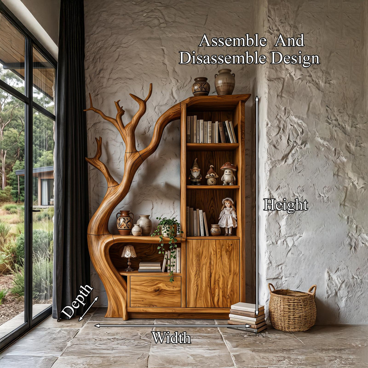 Modern Storage Cabinet With Rounded Frame Design For Entryway