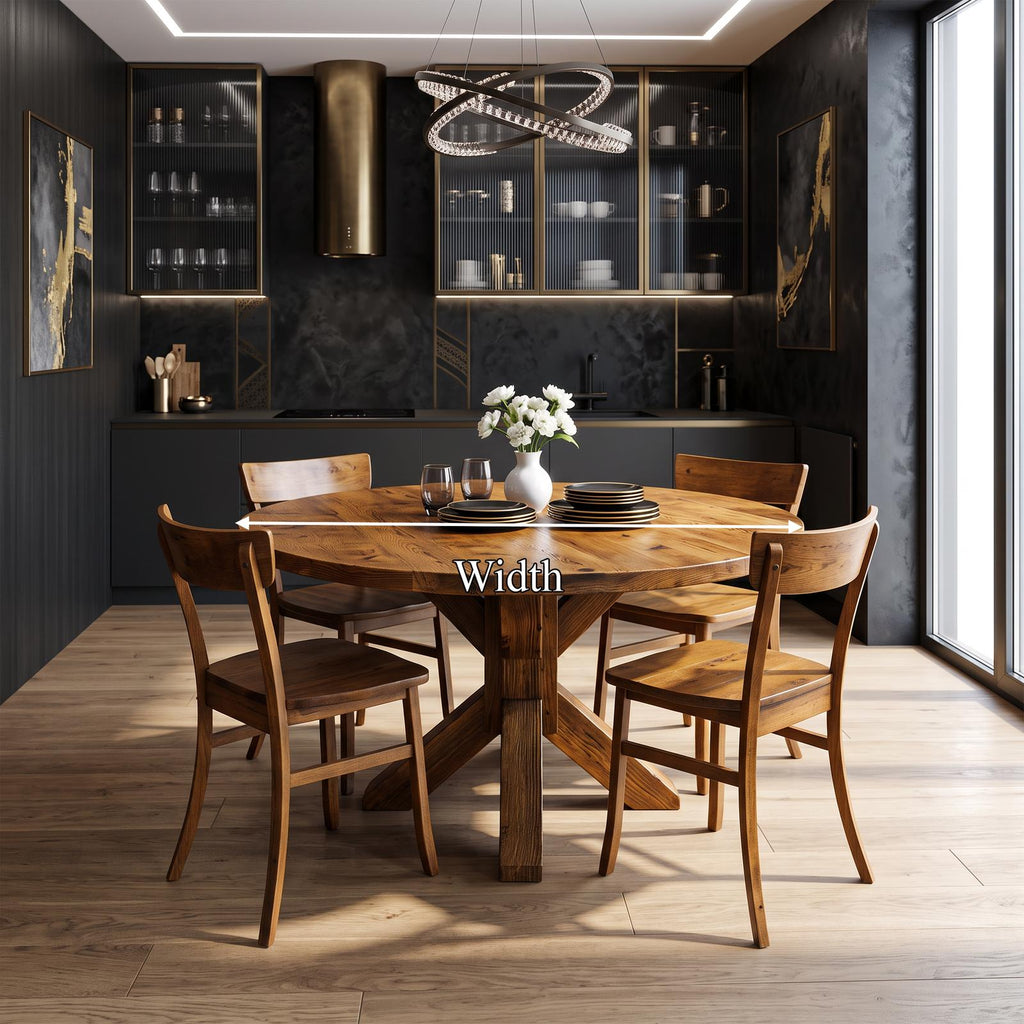 Rustic Round Dining Table Small Dining Room SINLSADT074