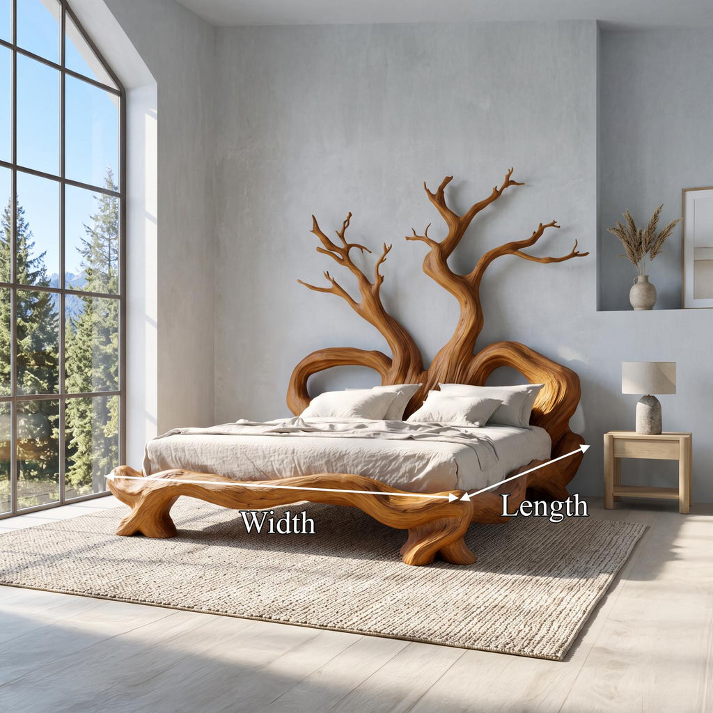 Rustic Artistic Tree Bed Nature Modern Bedroom