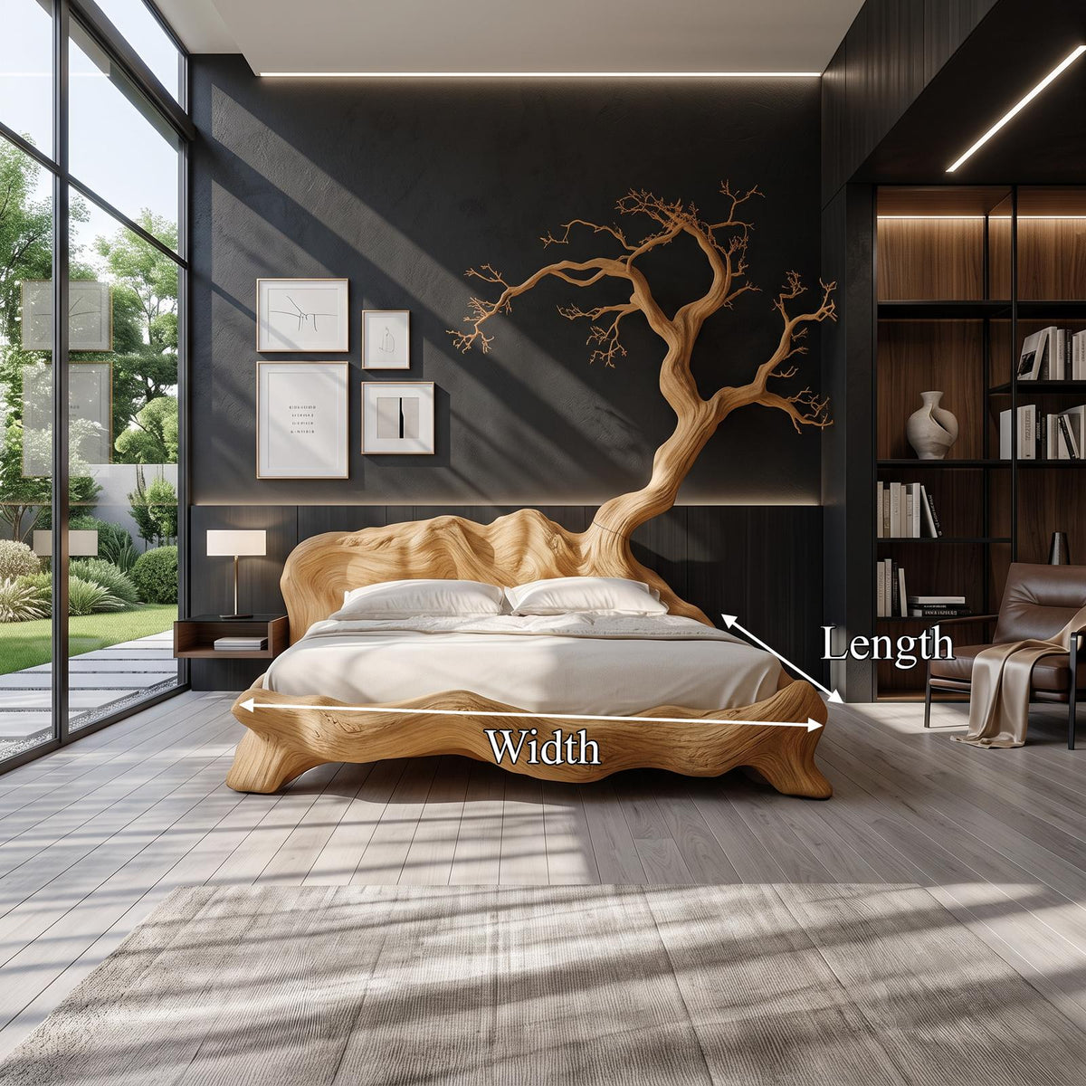 Rustic Organic Tree Branch Bed Contemporary Bedroom SINLSAWB072