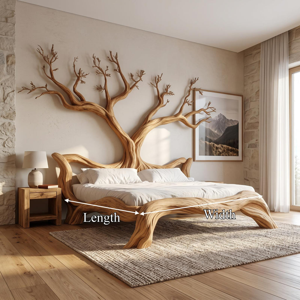 Rustic Rustic Sculptural Tree Bed Organic Bedroom SINLSAWB074
