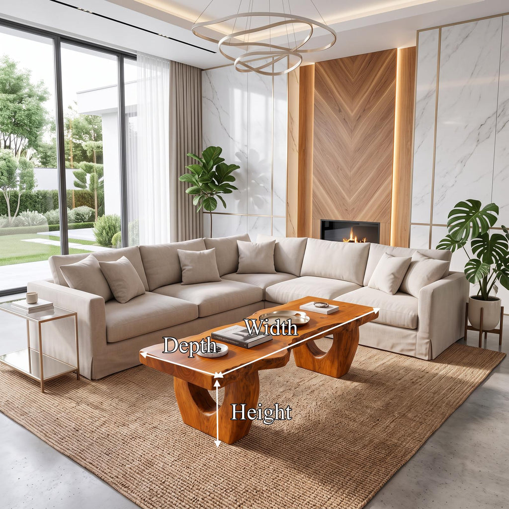 Modern Coffee Table With Open Hollow Legs And Clean Profile For Lounge