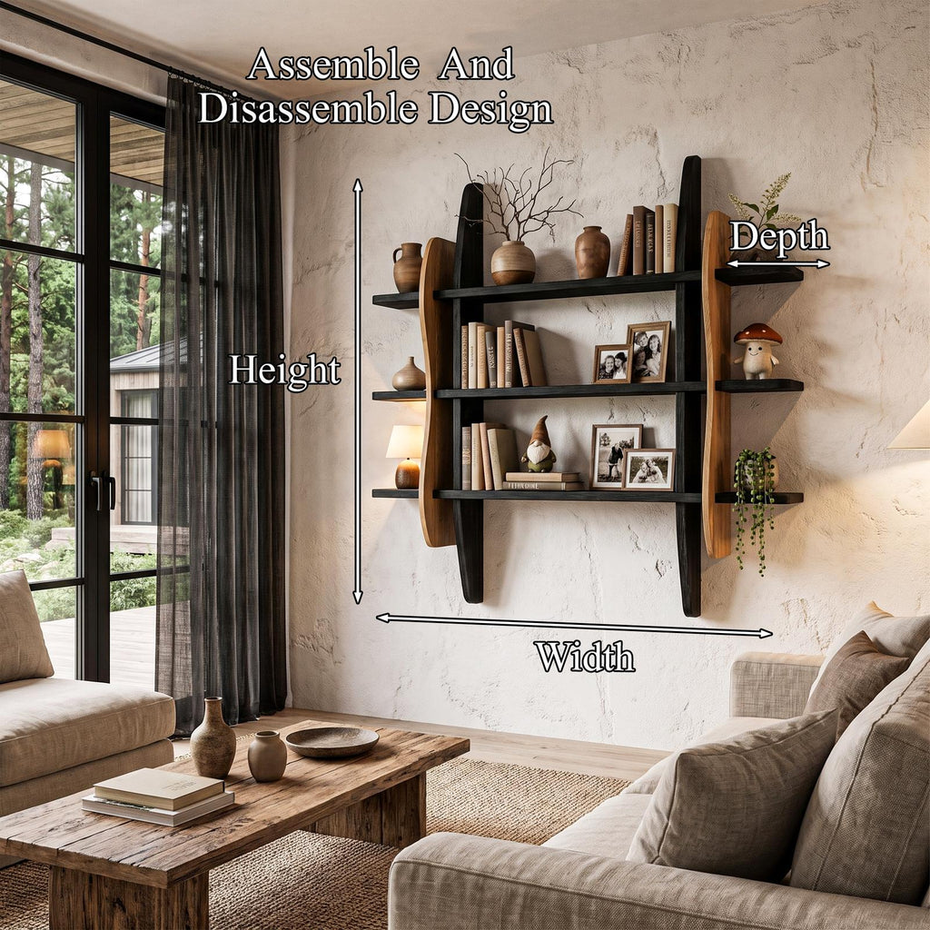 Contemporary Display Shelf With Sculptural Frame Design For Living Room