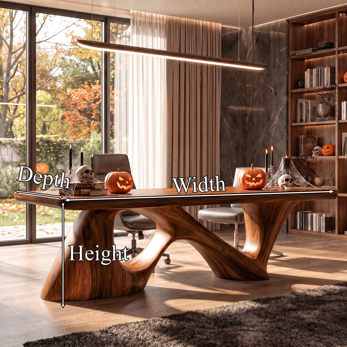 Contemporary Halloween Desk With Flowing Sculptural Legs For Home Office