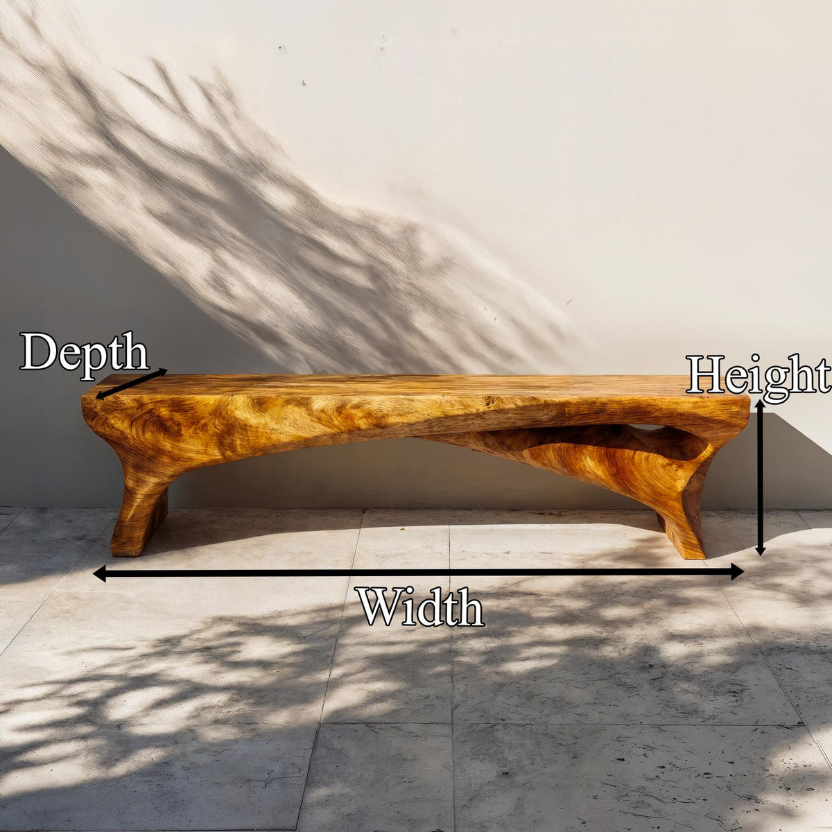 Spry Interior Minimalist Rustic Solid Wood Bench, Live Edge Slab Seating, Handcrafted Entryway or Hallway Dining Bench, SINLKIRS096