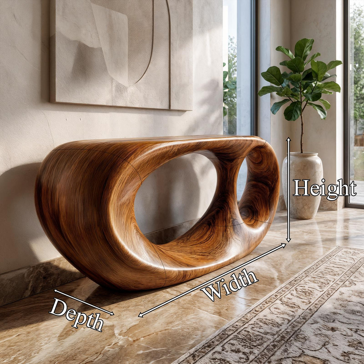 Console Table Organic Double Loop Design For Entryway SINLKICS678