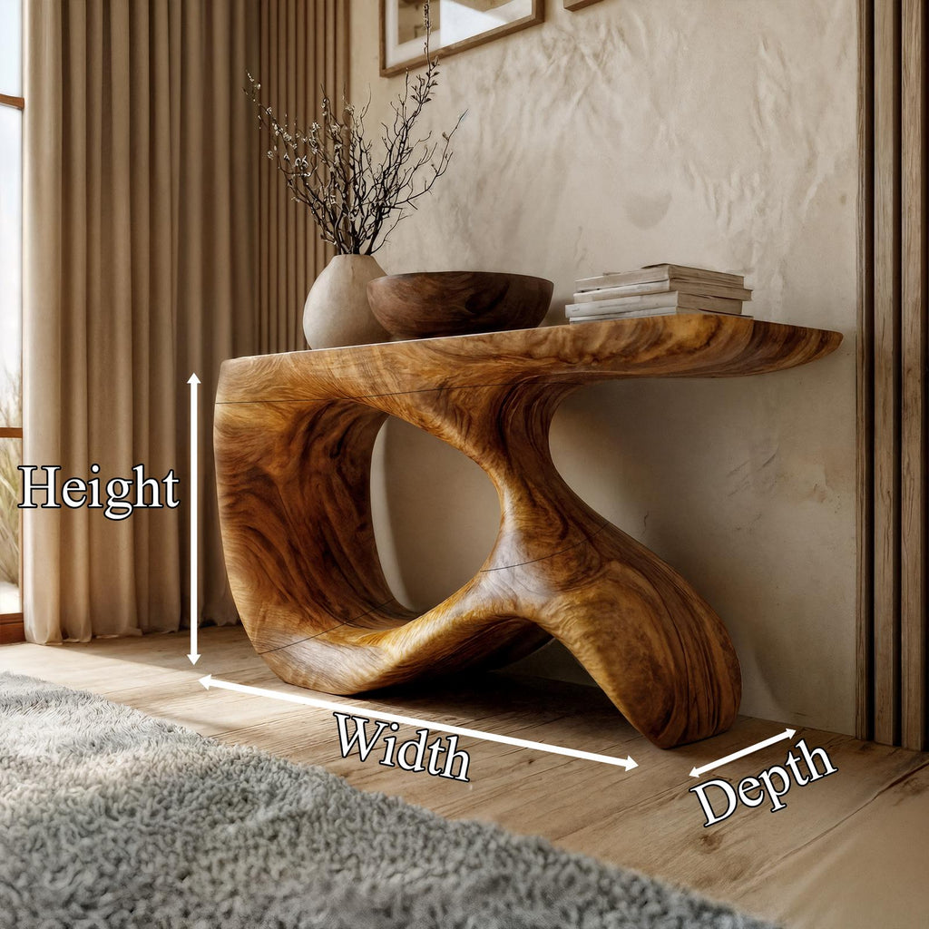 Modern Minimalist Console Table, Solid Wood Narrow Entryway Sofa Table for Hallway & Foyer Decor