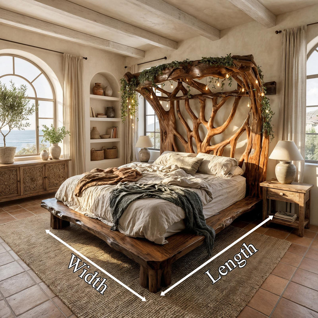 Rustic Tree Bed Modern Bedroom SINLKIWB046