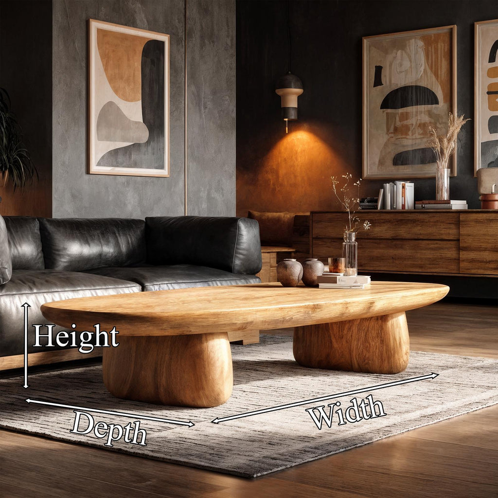 Contemporary Coffee Table With Artistic Column Form For Living Room And Lounge