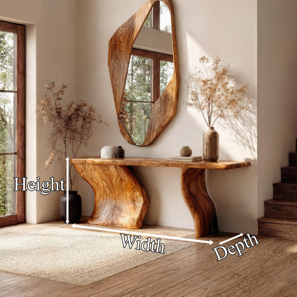 Minimalist Accent Console Table, Solid Wood Entryway Foyer Table, Modern Living Room Sideboard Table