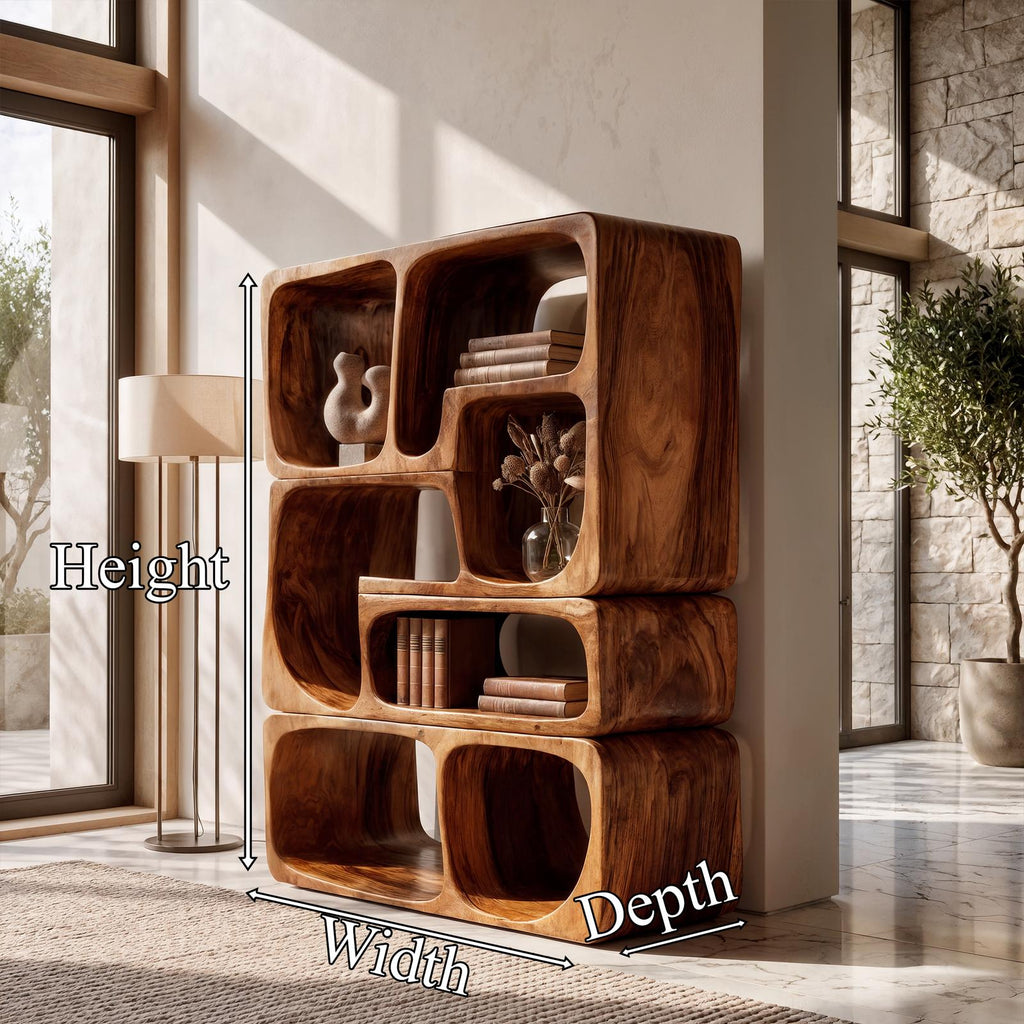 Mid Century Bookshelf Handcrafted Modular Shelves For Home Library