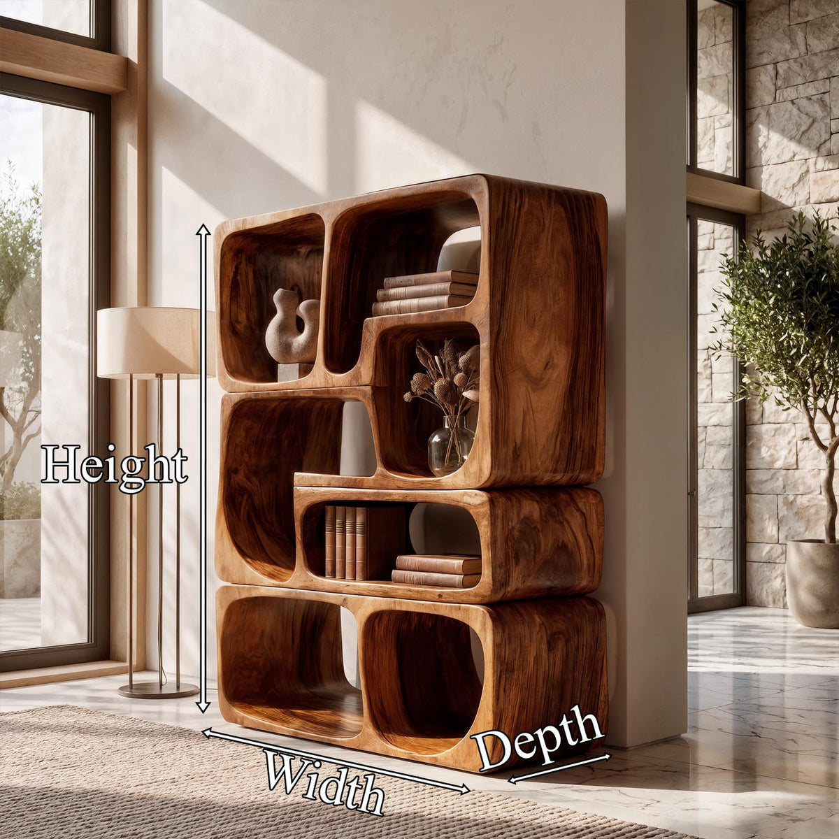 Mid Century Bookshelf Handcrafted Modular Shelves For Home Library
