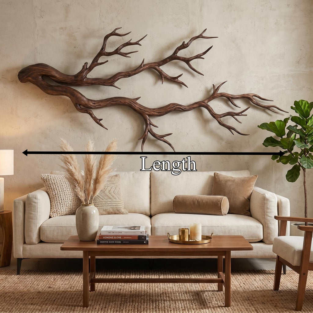 Twisted Branch Solid Wood Wall Sculpture Organic Modern Decor